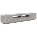 vidaXL Comodă TV cu lumini LED, gri beton, 200x35x40 cm vidaXL Comodă TV cu lumini LED, gri beton, 200x35x40 cm