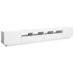 vidaXL Comodă TV cu lumini LED, alb, 260x35x40 cm