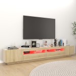 vidaXL Comodă TV cu lumini LED, stejar Sonoma, 260x35x40 cm vidaXL Comodă TV cu lumini LED, stejar Sonoma, 260x35x40 cm