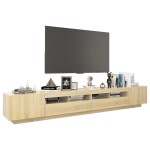 vidaXL Comodă TV cu lumini LED, stejar Sonoma, 260x35x40 cm vidaXL Comodă TV cu lumini LED, stejar Sonoma, 260x35x40 cm