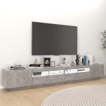 vidaXL Comodă TV cu lumini LED, gri beton, 260x35x40 cm vidaXL Comodă TV cu lumini LED, gri beton, 260x35x40 cm