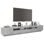 vidaXL Comodă TV cu lumini LED, gri beton, 260x35x40 cm vidaXL Comodă TV cu lumini LED, gri beton, 260x35x40 cm