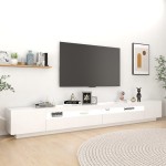 vidaXL Comodă TV cu lumini LED, alb, 300x35x40cm vidaXL Comodă TV cu lumini LED, alb, 300x35x40cm