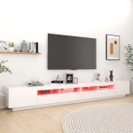 vidaXL Comodă TV cu lumini LED, alb, 300x35x40cm vidaXL Comodă TV cu lumini LED, alb, 300x35x40cm