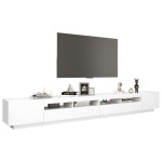 vidaXL Comodă TV cu lumini LED, alb, 300x35x40cm vidaXL Comodă TV cu lumini LED, alb, 300x35x40cm