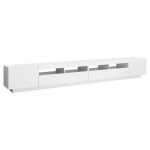 vidaXL Comodă TV cu lumini LED, alb, 300x35x40cm vidaXL Comodă TV cu lumini LED, alb, 300x35x40cm