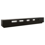 vidaXL Comodă TV cu lumini LED, negru, 300x35x40 cm