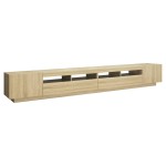 vidaXL Comodă TV cu lumini LED, stejar sonoma, 300x35x40 cm vidaXL Comodă TV cu lumini LED, stejar sonoma, 300x35x40 cm