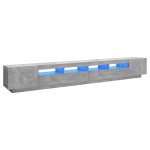 vidaXL Comodă TV cu lumini LED, gri beton, 300x35x40 cm vidaXL Comodă TV cu lumini LED, gri beton, 300x35x40 cm