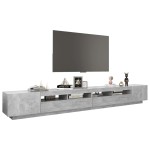 vidaXL Comodă TV cu lumini LED, gri beton, 300x35x40 cm vidaXL Comodă TV cu lumini LED, gri beton, 300x35x40 cm