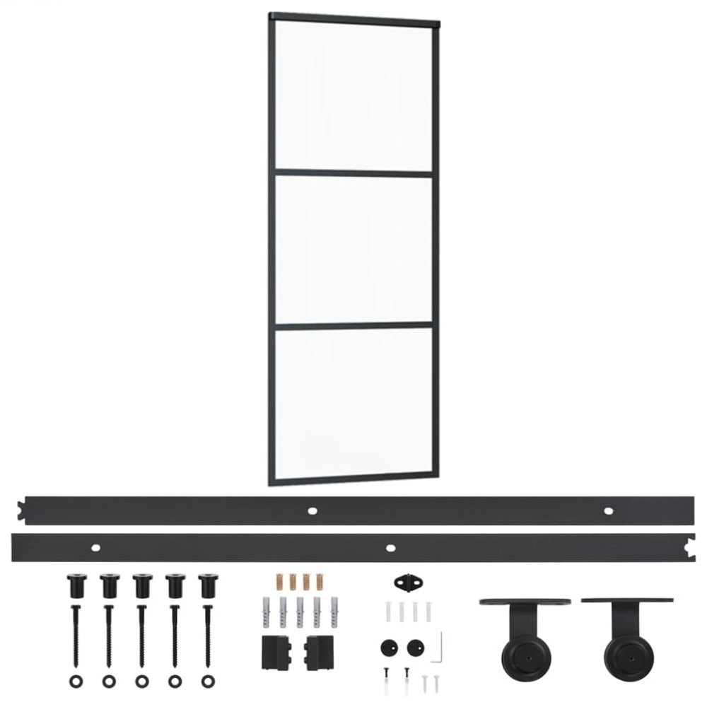 vidaXL Ușă glisantă cu set feronerie, 76x205 cm, sticlă ESG/aluminiu