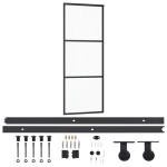 vidaXL Ușă glisantă cu set feronerie, 76x205 cm, sticlă ESG/aluminiu vidaXL Ușă glisantă cu set feronerie, 76x205 cm, sticlă ESG/aluminiu