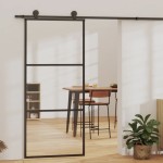 vidaXL Ușă glisantă cu set feronerie, 90x205 cm, sticlă ESG/aluminiu vidaXL Ușă glisantă cu set feronerie, 90x205 cm, sticlă ESG/aluminiu