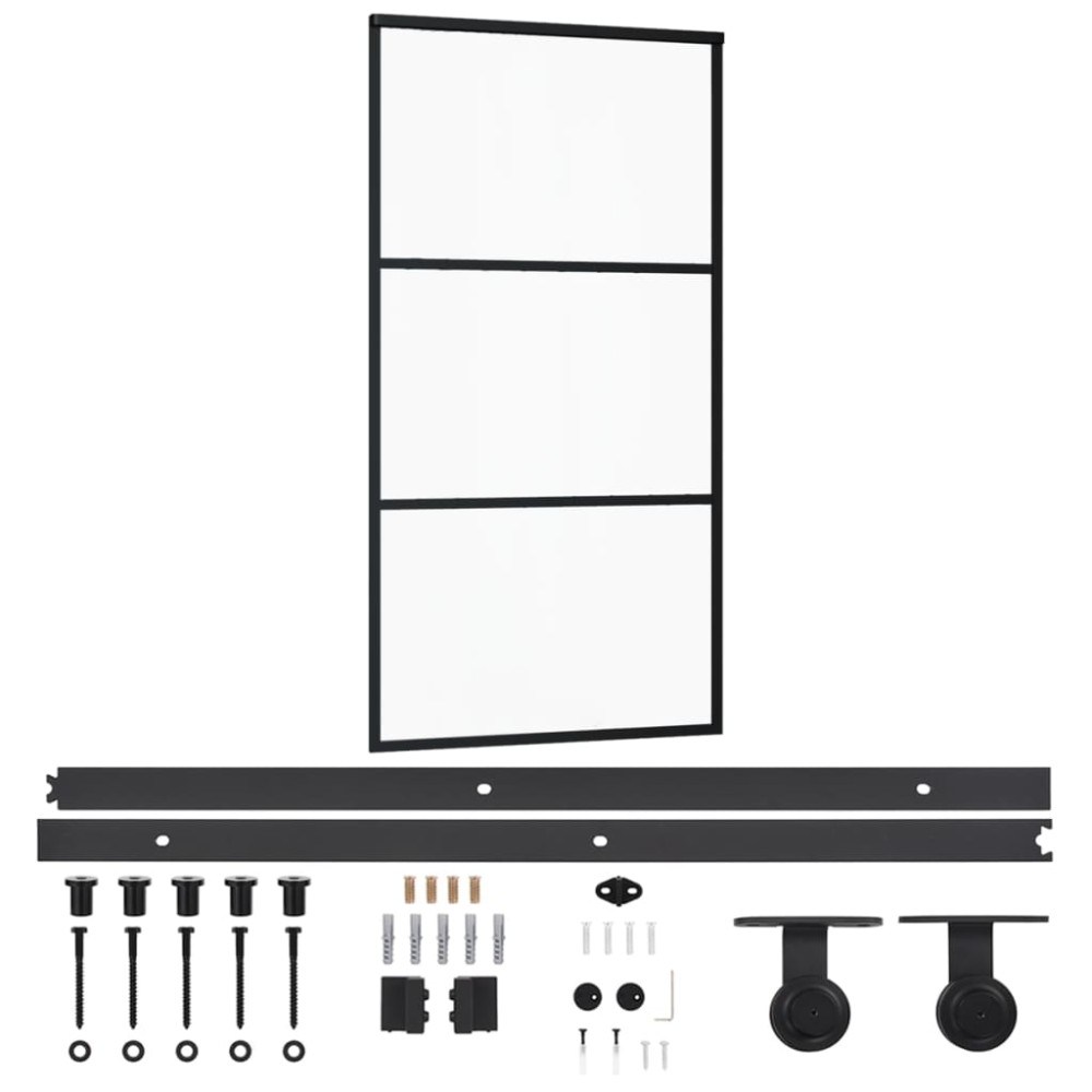 vidaXL Ușă glisantă cu set feronerie, 102x205 cm, sticlă ESG/aluminiu