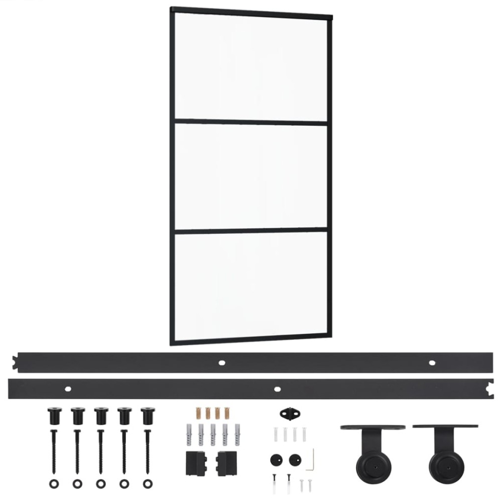 vidaXL Ușă glisantă cu set feronerie, 102x205 cm, sticlă ESG/aluminiu