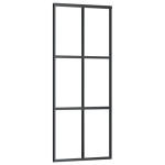 vidaXL Ușă glisantă cu set feronerie, 76x205 cm, sticlă ESG/aluminiu vidaXL Ușă glisantă cu set feronerie, 76x205 cm, sticlă ESG/aluminiu