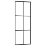 vidaXL Ușă glisantă cu set feronerie, 76x205 cm, sticlă ESG/aluminiu vidaXL Ușă glisantă cu set feronerie, 76x205 cm, sticlă ESG/aluminiu