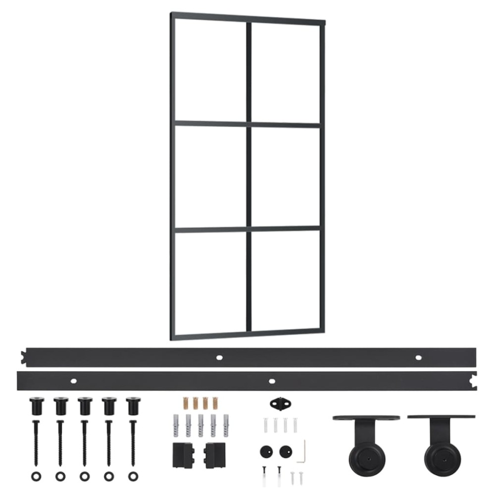 vidaXL Ușă glisantă cu set feronerie, 102x205 cm, sticlă ESG/aluminiu