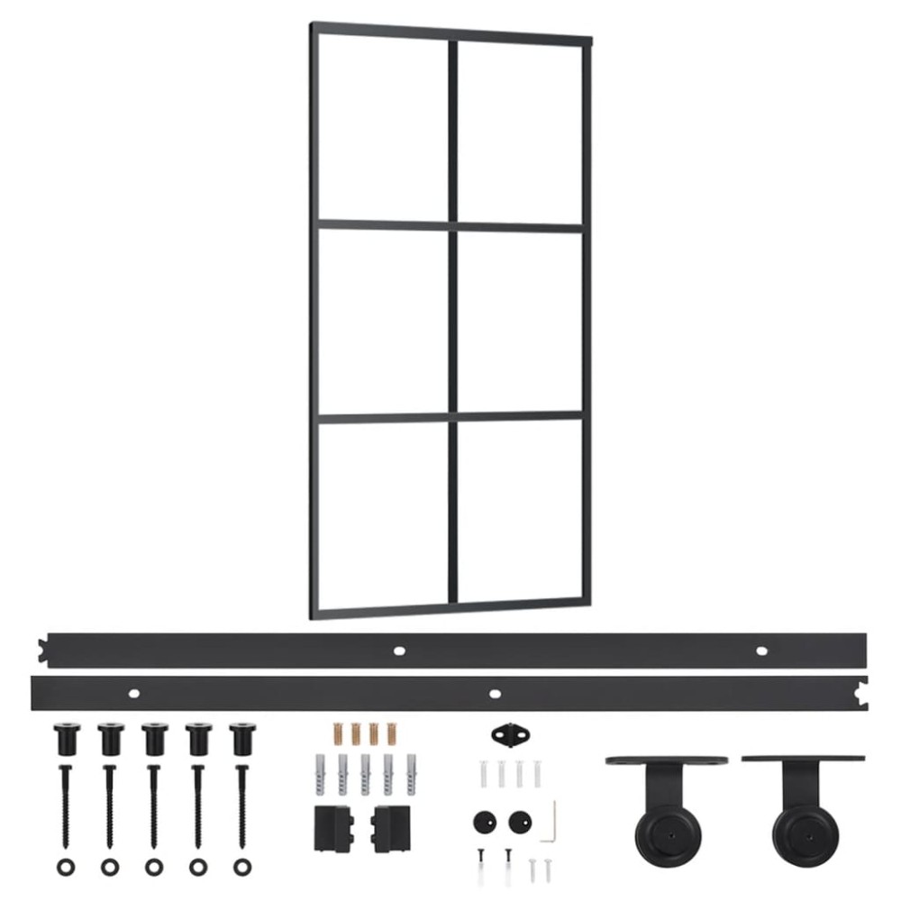vidaXL Ușă glisantă cu set feronerie, 102x205 cm, sticlă ESG/aluminiu
