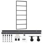 vidaXL Ușă glisantă cu set feronerie, 76x205 cm, sticlă ESG/aluminiu vidaXL Ușă glisantă cu set feronerie, 76x205 cm, sticlă ESG/aluminiu