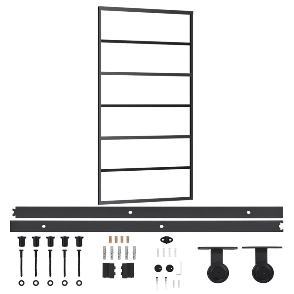 vidaXL Ușă glisantă cu set feronerie, 102x205 cm, sticlă ESG/aluminiu