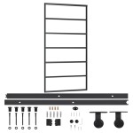 vidaXL Ușă glisantă cu set feronerie, 102x205 cm, sticlă ESG/aluminiu vidaXL Ușă glisantă cu set feronerie, 102x205 cm, sticlă ESG/aluminiu