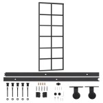 vidaXL Ușă glisantă cu set feronerie, 76x205 cm, sticlă ESG/aluminiu vidaXL Ușă glisantă cu set feronerie, 76x205 cm, sticlă ESG/aluminiu