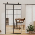 vidaXL Ușă glisantă cu set feronerie, 102x205 cm, sticlă ESG/aluminiu vidaXL Ușă glisantă cu set feronerie, 102x205 cm, sticlă ESG/aluminiu