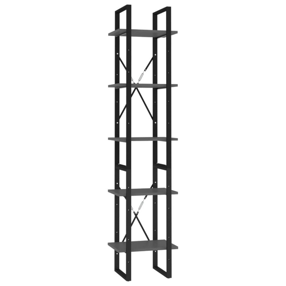vidaXL Bibliotecă cu 5 rafturi, alb, 40x30x175 cm, lemn prelucrat