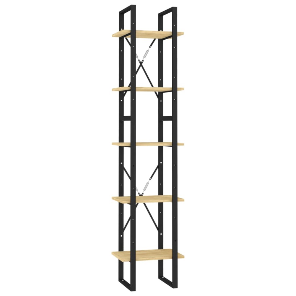 vidaXL Bibliotecă cu 5 rafturi, 40x30x175 cm, lemn masiv de pin