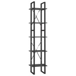vidaXL Bibliotecă cu 5 rafturi, gri, 40x30x175 cm, lemn masiv de pin