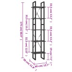 vidaXL Bibliotecă cu 5 rafturi, gri, 40x30x175 cm, lemn masiv de pin
