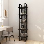 vidaXL Bibliotecă cu 5 rafturi, negru, 40x30x175 cm, lemn de pin vidaXL Bibliotecă cu 5 rafturi, negru, 40x30x175 cm, lemn de pin