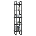 vidaXL Bibliotecă cu 5 rafturi, negru, 40x30x175 cm, lemn de pin vidaXL Bibliotecă cu 5 rafturi, negru, 40x30x175 cm, lemn de pin