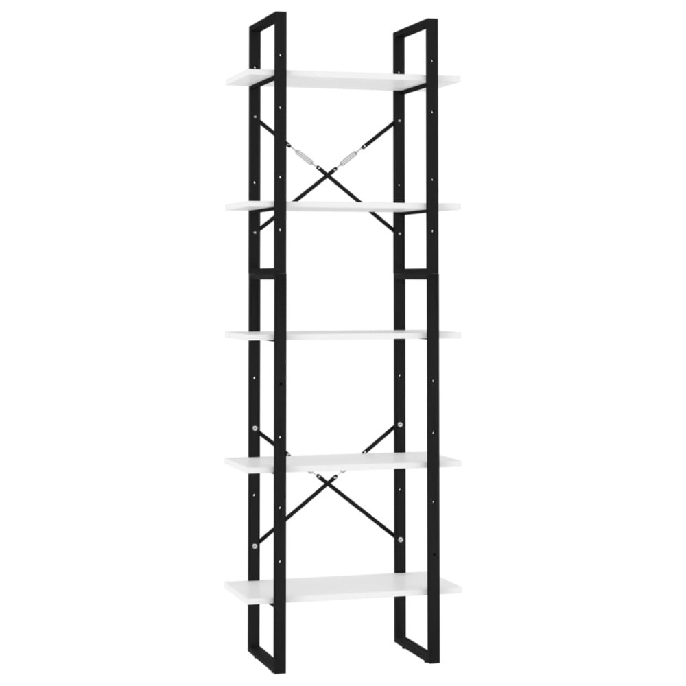 vidaXL Bibliotecă cu 5 rafturi, alb, 60x30x175 cm, lemn prelucrat