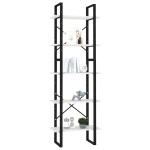 vidaXL Bibliotecă cu 5 rafturi, alb, 60x30x175 cm, lemn prelucrat vidaXL Bibliotecă cu 5 rafturi, alb, 60x30x175 cm, lemn prelucrat