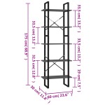 vidaXL Bibliotecă cu 5 rafturi, gri, 60x30x175 cm, lemn prelucrat vidaXL Bibliotecă cu 5 rafturi, gri, 60x30x175 cm, lemn prelucrat