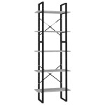 vidaXL Bibliotecă cu 5 rafturi gri beton, 40x30x175 cm, lemn prelucrat vidaXL Bibliotecă cu 5 rafturi gri beton, 40x30x175 cm, lemn prelucrat