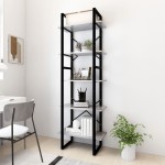 vidaXL Bibliotecă cu 5 rafturi gri beton, 40x30x175 cm, lemn prelucrat vidaXL Bibliotecă cu 5 rafturi gri beton, 40x30x175 cm, lemn prelucrat