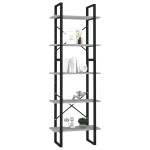 vidaXL Bibliotecă cu 5 rafturi gri beton, 40x30x175 cm, lemn prelucrat vidaXL Bibliotecă cu 5 rafturi gri beton, 40x30x175 cm, lemn prelucrat