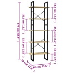vidaXL Bibliotecă cu 5 rafturi, 60x30x175 cm, lemn masiv de pin