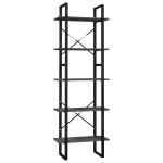 vidaXL Bibliotecă cu 5 rafturi, gri, 60x30x175 cm, lemn de pin