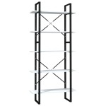 vidaXL Bibliotecă cu 5 rafturi, alb, 80x30x175 cm, lemn prelucrat