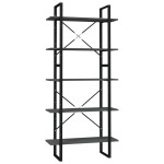 vidaXL Bibliotecă cu 5 rafturi, gri, 80x30x175 cm, lemn prelucrat vidaXL Bibliotecă cu 5 rafturi, gri, 80x30x175 cm, lemn prelucrat