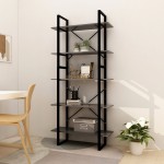 vidaXL Bibliotecă cu 5 rafturi, gri, 80x30x175 cm, lemn prelucrat vidaXL Bibliotecă cu 5 rafturi, gri, 80x30x175 cm, lemn prelucrat