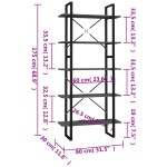 vidaXL Bibliotecă cu 5 rafturi, gri, 80x30x175 cm, lemn prelucrat vidaXL Bibliotecă cu 5 rafturi, gri, 80x30x175 cm, lemn prelucrat