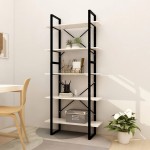 vidaXL Bibliotecă cu 5 rafturi, alb, 80x30x175 cm, lemn masiv de pin vidaXL Bibliotecă cu 5 rafturi, alb, 80x30x175 cm, lemn masiv de pin