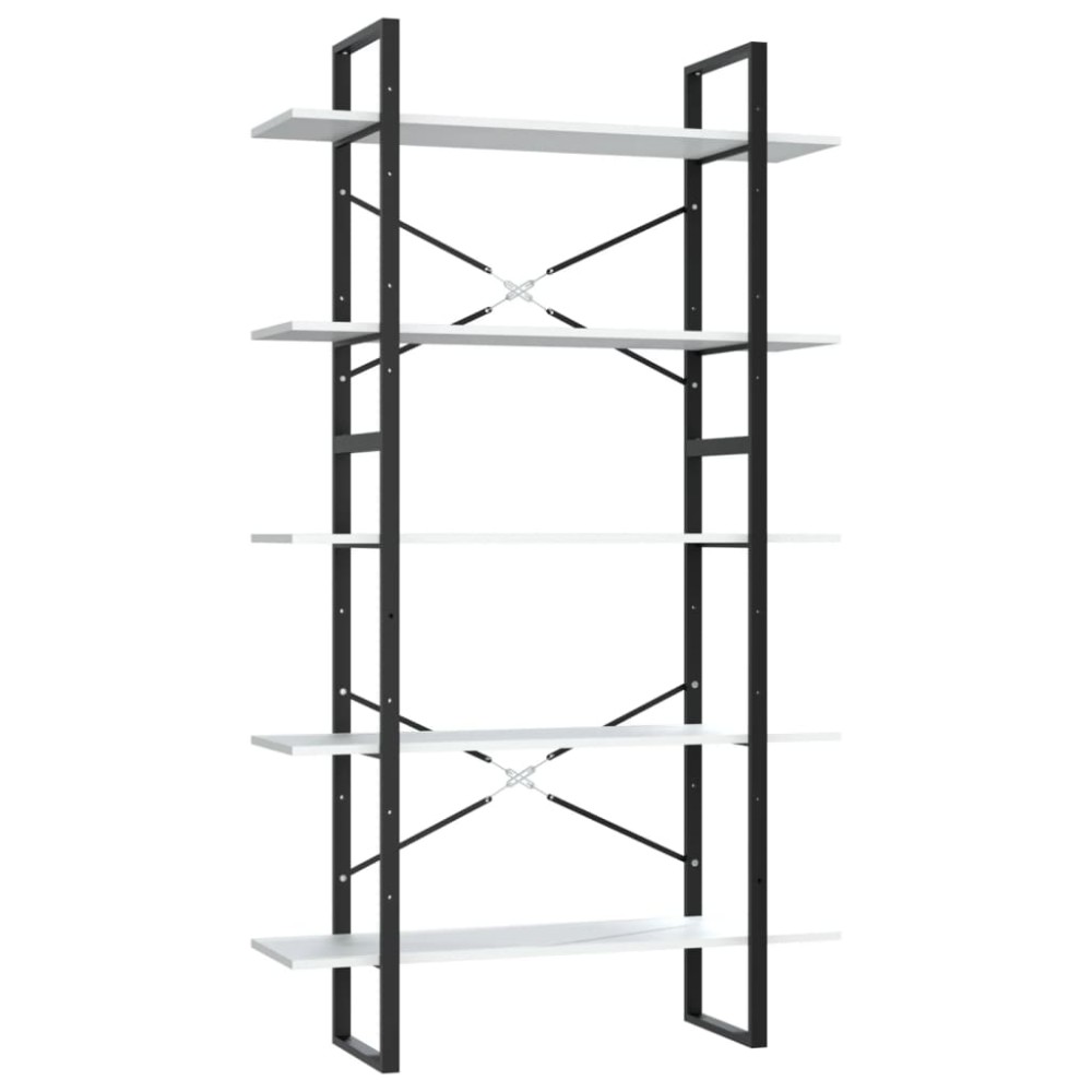 vidaXL Bibliotecă cu 5 rafturi, alb, 100x30x175 cm, lemn prelucrat