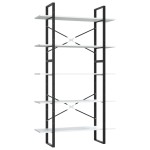 vidaXL Bibliotecă cu 5 rafturi, alb, 100x30x175 cm, lemn prelucrat vidaXL Bibliotecă cu 5 rafturi, alb, 100x30x175 cm, lemn prelucrat