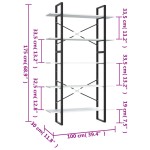 vidaXL Bibliotecă cu 5 rafturi, alb, 100x30x175 cm, lemn prelucrat vidaXL Bibliotecă cu 5 rafturi, alb, 100x30x175 cm, lemn prelucrat